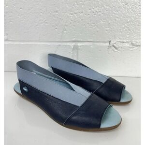 Cloud Slingback Portugal Blue Leather Sandals Open Toe Strap Comfort 37 US 6.5